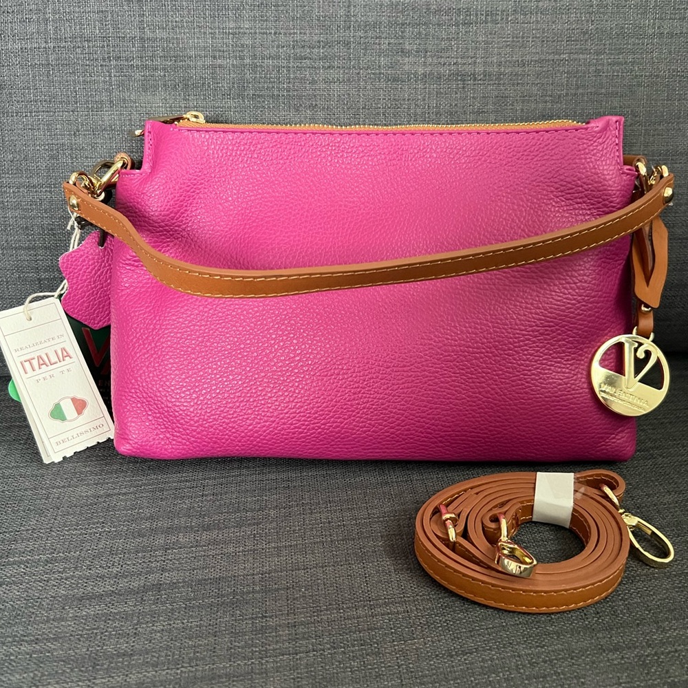 NWT VALENTINA LEATHER CROSSBODY & SHOULDER BAG PURSE CLUTCH